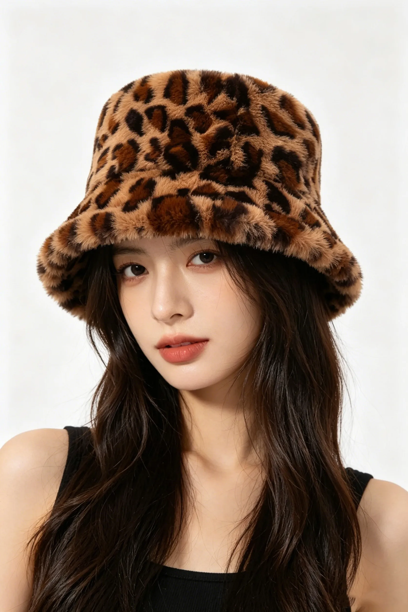 Thai Curry Leopard Print Plush Winter Hat